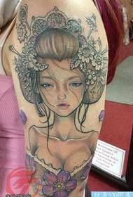 patró de tatuatge de geisha del braç