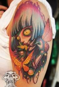 modello tatuaggio fata braccio falena