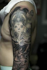 come il dio e il braccio di prajna Immagine in bianco e nero del tatuaggio