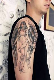 brazo negro gris ángel tatuaje tatuaje es muy guapo