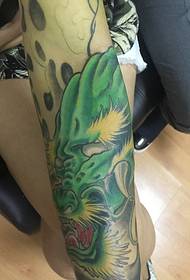 torba ramię ramię tradycyjny zielony tatuaż zła smok tatuaż
