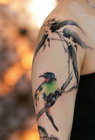 djevojke naoružaju tintom cvijeće i ptice slike tetovaže su vrlo lijepe