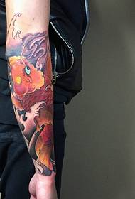 arm Inre färg bläckfisk tatuering mönster