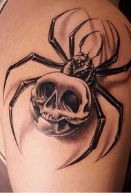 arm skallen edderkopp tatoveringsbilde