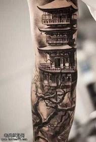 Arm altes Haus Tattoo-Muster 16143-Arm altes Auto Tattoo-Muster