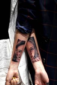 roku pāris mīļotāju portreta tetovējums tetovējumi dziļi mīl viens otru