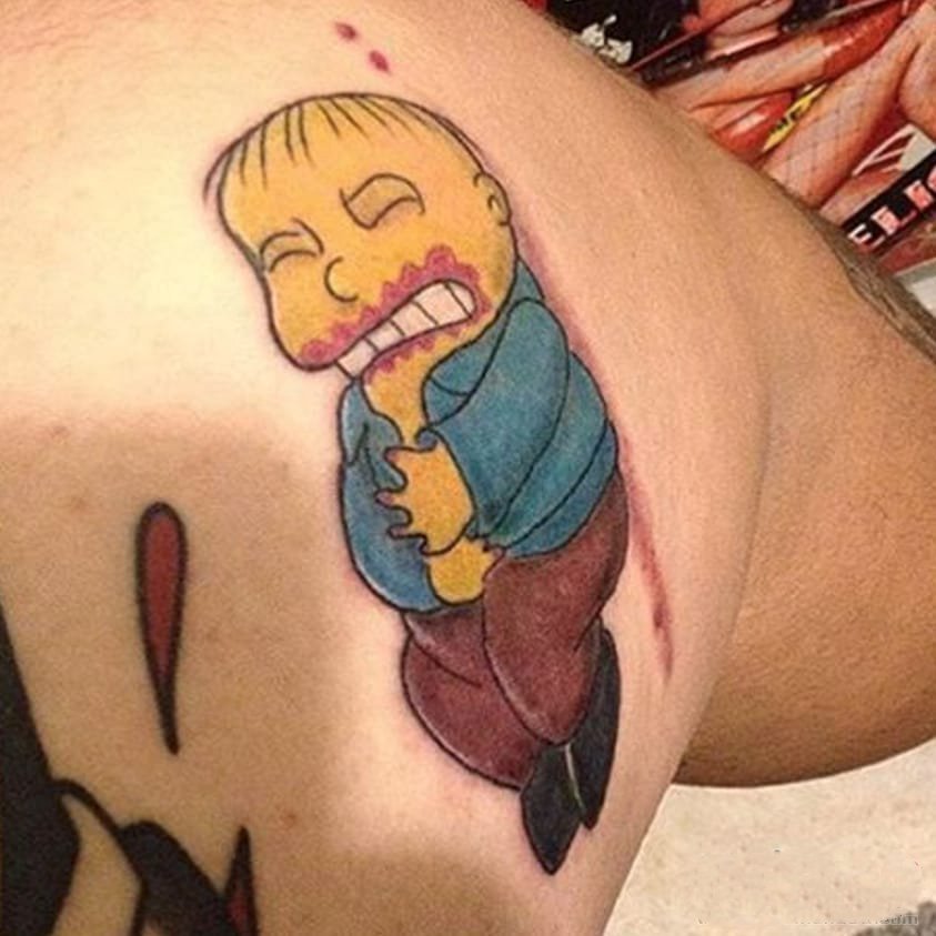 Watercolor Tattoo - Creative and Exquisite Simpson Cartoon Tattoo Model for...