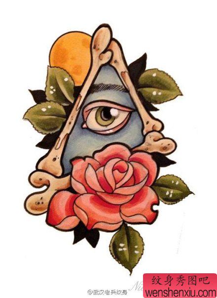 Dreieck Auge Tattoo Manuskript.