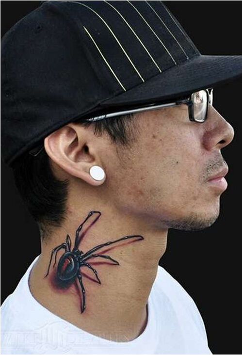 Crawling Simple 3D Spider Tattoo Design Image Make On Neck Back For Cool  Women