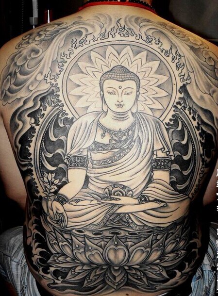 Full-backed Buddha tattoo (1) .