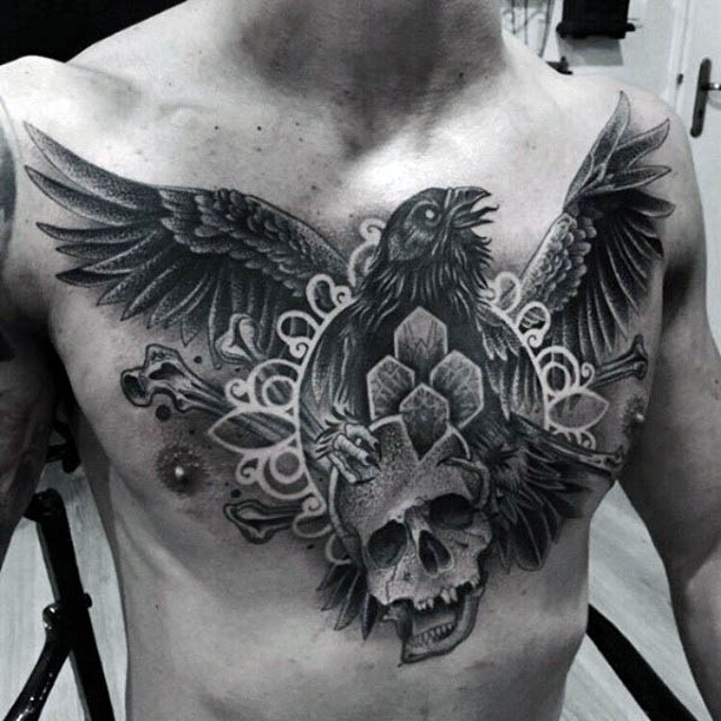Huge crow chest tattoo by Philip Yarnell | Tattoomagz.com › Tattoo Designs  / Ink-Works Gallery › Tattoo Desi… | Crow tattoo design, Tattoo designs  men, Crow tattoo