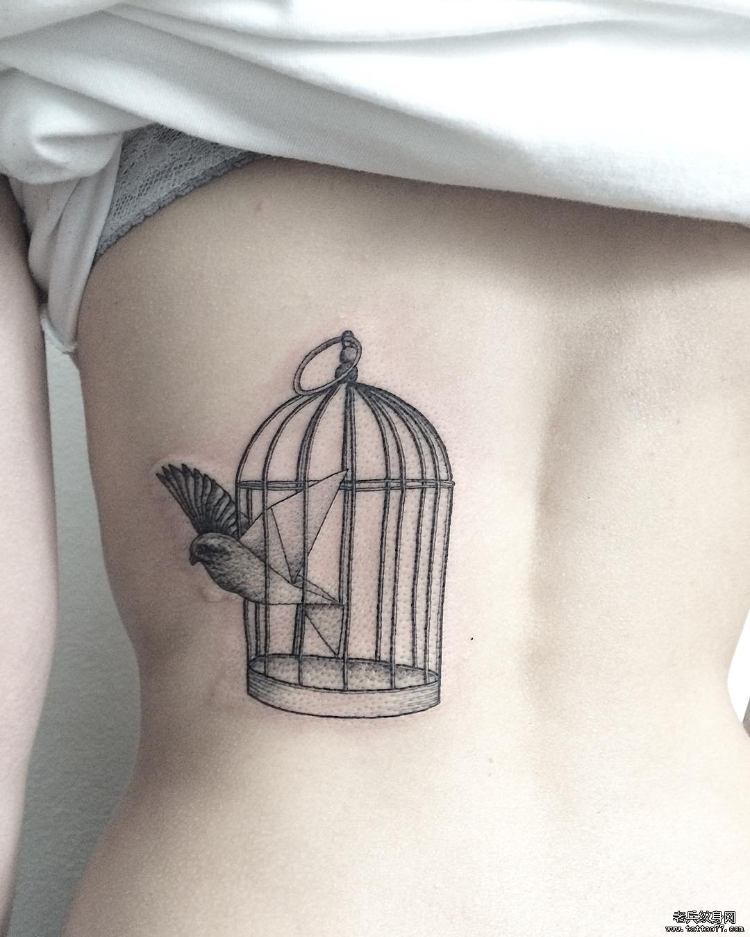 Cailíní Fresh School School Cage Bird Tattoo Bird Tattoo Bird.